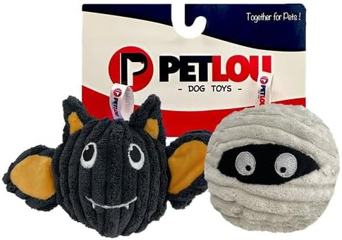 Pet Lou Batmmy EZ Squeaky Ball, Set of 2, 4-inch Width for Dogs