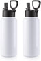 PYD Life 2 Pack Sublimation Blank Tumbler 32 OZ White Vacuum Flask with Straw and Handle