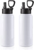 PYD Life 2 Pack Sublimation Blank Tumbler 32 OZ White Vacuum Flask with Straw and Handle