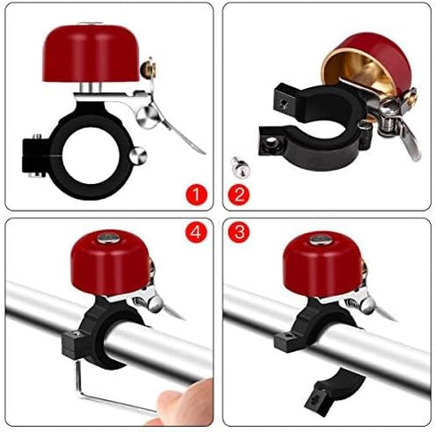 Greallthy Classic Brass Bike Bell - Loud Sound Bicycle Bell for Adults & Kids, Fits 0.87-1.25in Handlebars