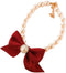 Red Fashions Dog Collar - Pet Pearl Necklace Diamond Crystal Cats Collar, Kitten Puppy Jewelry Collar for Pets