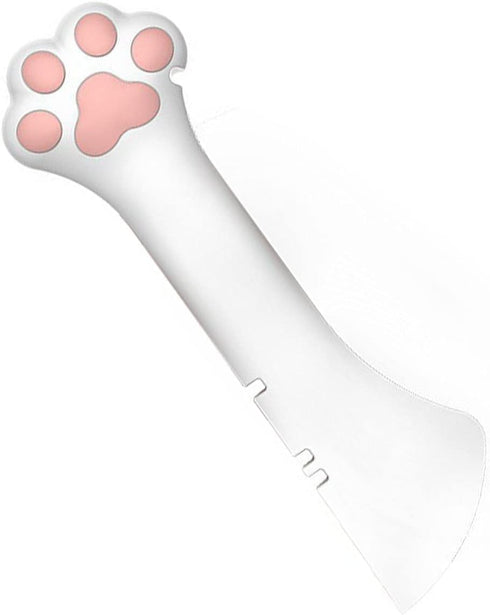 Cat Jar Opener - Comfortable Multifunction Cat Design Canned Spoon for Pet Food Supplies (White)