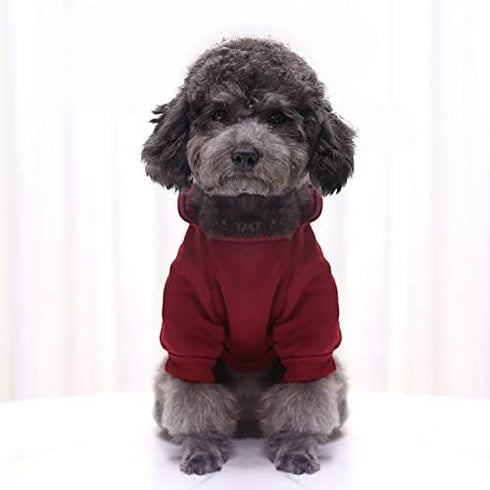 Idepet Dog Hoodies for Small Dogs, Warm Coat Jacket Vest for Chihuahua, Autumn Puppy Outfits, Cats Dogs Clothing (XS,