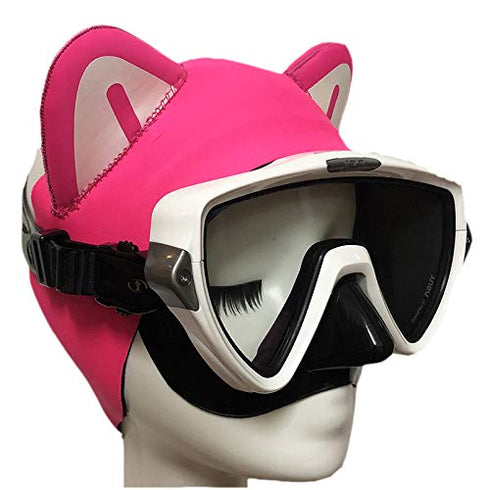 Scuba Diving Headband Pink Cat Kitty 2mm Neoprene Wetsuit Hood for Women Youth, Thermal Hair Band