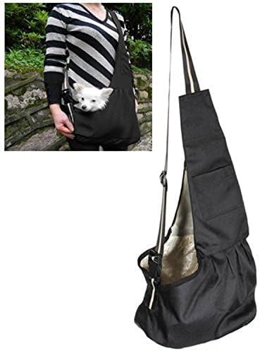 Pet Dog Puppy Cat Carrier Bag, Oxford Cloth Sling, Single Shoulder Bag, Small, Black