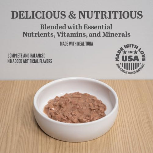 A Strong Heart Canned Wet Cat Food, Tuna Dinner in Gravy - 3 oz Cans (Pack of 24), Made in The USA