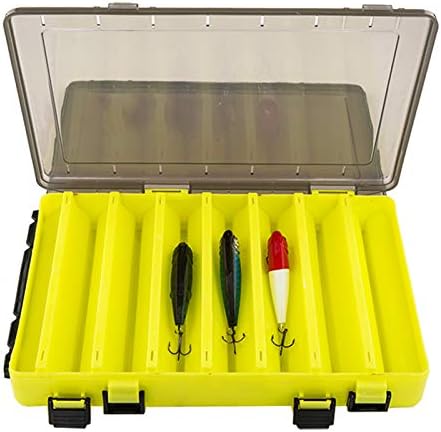 OriGlam Double Sided Fishing Tackle Box Organizer, 14 Compartments for Fishing Lures, Bait Storage, Jewelry Beads