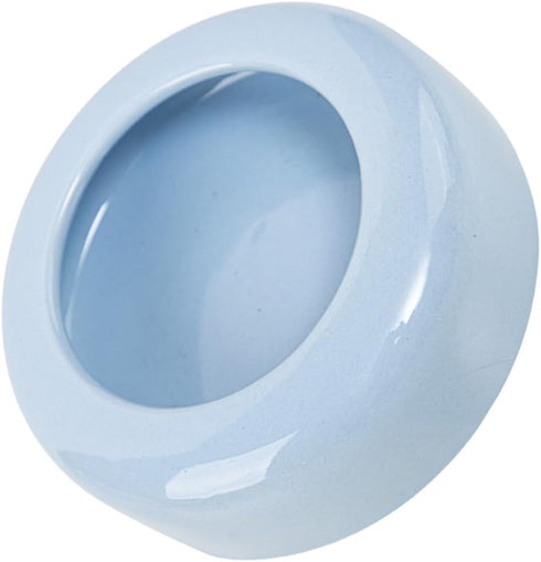 TEHAUX 1PC Ceramic Pet Bowl - Flat Water Bowl Feeder for Dogs Cats Exotic Shorthair (Sky-Blue)