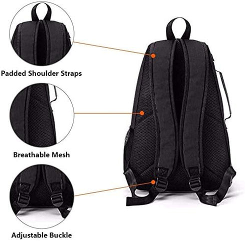QCWN 2 Raquet Tennis Bag for Men Women Durable Tennis Backpack Waterproof Carrier for Balls Pickleball Paddles
