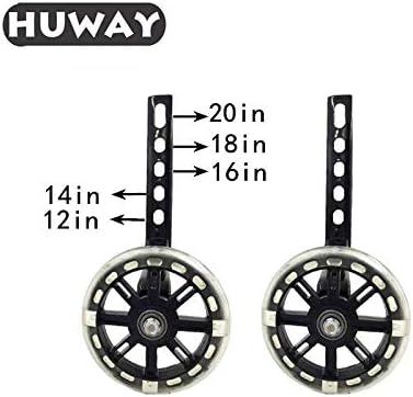 Training Wheels Bicycle Stabiliser Kit, Flash Mute Wheel for Bikes of 12-20 Inch, 1 Pair