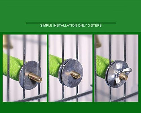 Bird Cage Perch Parrot Sand-Surface Stand 2-Pack, Grinding Wood Stick Platform for Macaw, Budgies