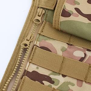 Tactical Christmas Stocking - MOLLE Webbing with Flag Patch, Zip Pocket, Gift for Veterans and Outdoorsy People