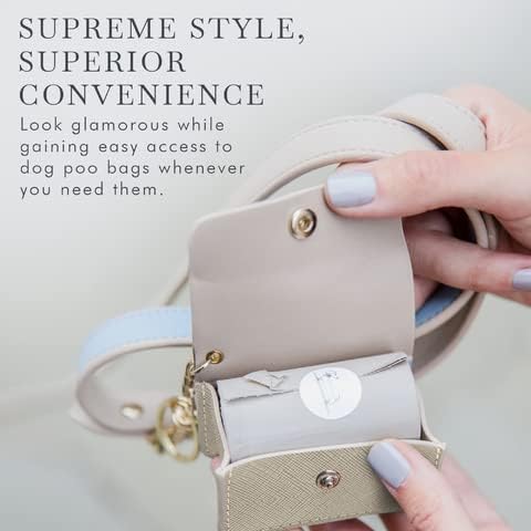 NINA WOOF Leather Poop Bag Holder- Versatile Vegan Leather Waste Bag Holder for Dog Poop, Accessories, & Leash