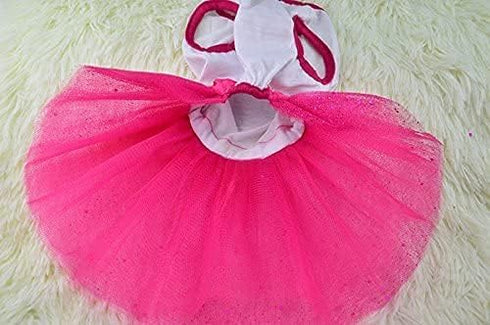 Idepet XL Spring Summer Pet Dog Cat Puppy Tutu Dress, Heart Printed Lace Dog Skirt Apparel