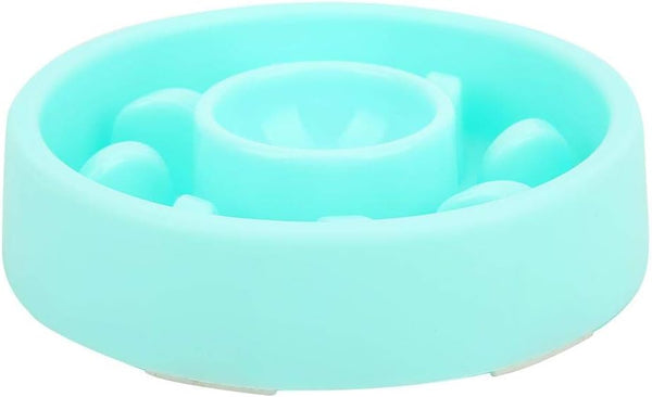 Dog Slow Feeder Bowl, Anti-choking Interactive Bloat Stop Design for Dogs & Cats (Emerald Green)