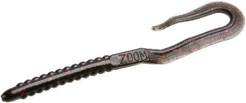 Zoom Bait Zoom U Tail Worm-Pack of 20 (Black Red Glitter, 6-Inch)