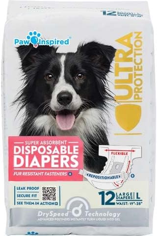 Paw Inspired Disposable Dog Diapers | Female Dog Diapers Ultra Protection |