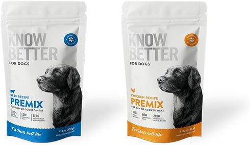 Know Better for Dogs - Beef Recipe, RAW or Cooked Premix/Supplement for Homemade Dog Food, All Natural
