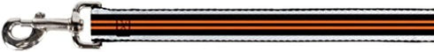 Buckle-Down Pet Leash - Stripe Black/Orange - 6 Feet Long - 1.5" Wide