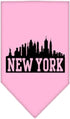 New York Skyline Screen Print Bandana, Large, Bright Pink, Mirage Pet Products