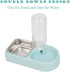Crate Dog Bowl, Food Water Bowl Set with Automatic Water Dispenser Bottle Detachable Stainless Steel Bowl, Hanging Pet Cage Bowl Food & Water Feeder for Small Dogs Cat, Puppy and Small Animals(Blue)