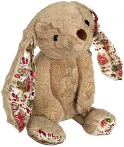 Plush Multi-Squeaks and Crinkle Dog and Cat Toys by Pet Lou, 15-Inch Rabbit in Brown