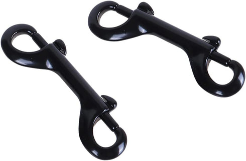 4 Pcs Double Ended Bolt Snap Hooks, Heavy Duty Zinc Alloy Trigger Chain Clips for Pet Dog Leash and Collar - Black