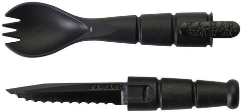 Ka-Bar Tactical Spork (Spoon Fork Knife) Tool 9909 Black, 1 Pack