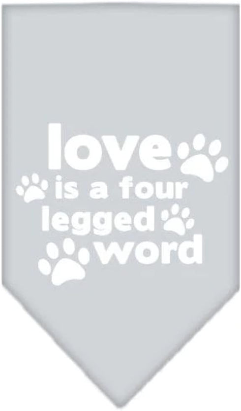 Mirage Pet Products Love is a 4 Leg Word Bandana for Pets, Small, Lime Green, Screen Print