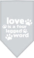 Mirage Pet Products Love is a 4 Leg Word Bandana for Pets, Small, Lime Green, Screen Print