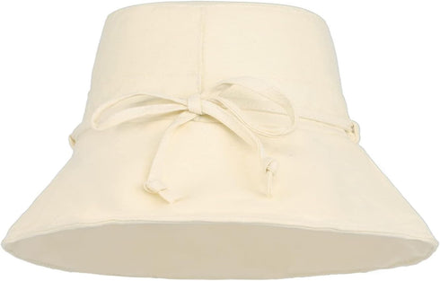 Women Cotton Summer Bucket Hat, Wide Brim UV Protection Floppy Beach Hat for Vacay Hiking Travel