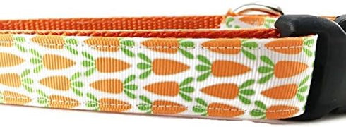 Spring Dog Collar by Caninedesign, Adjustable Nylon, 1 inch Wide, Medium and Large (Carrots, XL 18-26"), Valentine, St