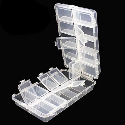 OriGlam Premium Tackle Boxes, 20 Compartments Plastic Storage Organizer, Adjustable Fishing Box