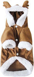 Yoption Christmas Reindeer Dog Costume, Winter Funny Pet Hoodies for Small Dogs (XL)