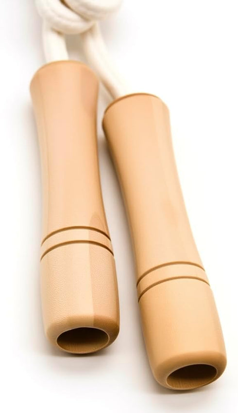 Jump Rope for Kids - Adjustable Cotton Braided Skipping Rope with Wooden Handle for Toddler Fitness Workout