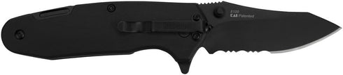 Kershaw Funxion EMT Multifunction Folding Pocketknife - 3 inch Partially Serrated Stainless Steel Blade, Black