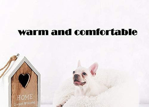 BODISEINT Modern Soft Plush Round Pet Bed for Cats or Small Dogs, Mini Medium Sized Dog Cat Bed, Self Warming Indoor