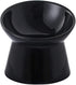 Black Small Ceramic Raised Cat Bowls, Tilted Elevated Food or Water Bowls, Stress Free, Dishwasher & Microwave Safe