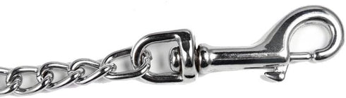 Metal Chain Heavy Duty Dog Leash, Chew Proof with Soft Handle for Over 50 lbs Large Pets - 4 ft. x 4.0 mm Black