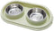 Double Dog Cat Food Bowls - Stainless Steel Pet Bowls with Non-Skid PP Station, No-Spill Feeder for Dogs