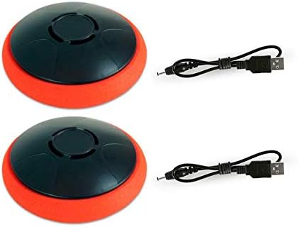 HYCT 2Pcs Rechargeable Hover Air Hockey Puck and Paddles, Hover Puck for Any Flat Surface, Air Hockey Strikers