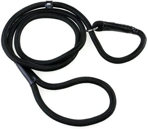 Adjustable Traction Collar Behavior Aids, Black Dog Leash Pet Nylon Rope Training Slip Lead Strap
