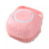 BEAUTY PCKT 2 IN 1 CAT AND DOG BATH MASSAGE BRUSH - Pink, Soft Colors