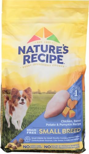 Nature's Recipe Grain Free Small Breed Chicken, Sweet Potato & Pumpkin Recipe Dry Dog Food, 4 lb. Bag