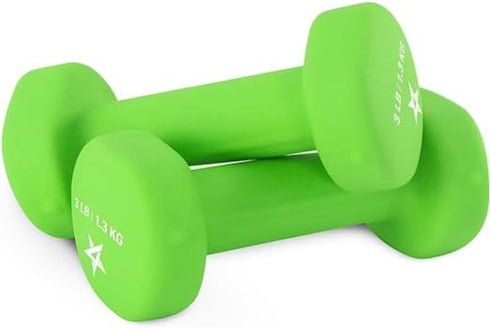 Neoprene Coated Dumbbell Hand Weight Sets of 2 by Yes4All - Multiple Weights, 15 Colors, Anti-roll, Hexagon Shape