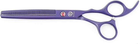 Purple Dragon 7.0 inch Rhinestone Decoration Pet Grooming Scissors - 3PCS Dog Hair Cutting & Thinning Shears Set