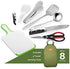 Portable BBQ Camping Cookware Set, Stainless Steel Utensils Travel Kit with Cutting Board, Tongs, Knife, and Spatula