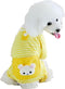 Puppy Clothes - Comfy Dog Pajamas Jumpsuit with Stripes, XS, Yellow