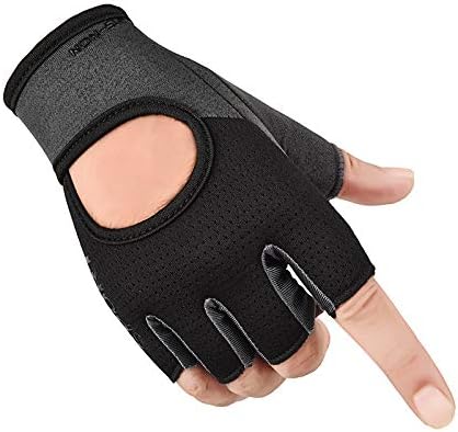 HinyBoeh Workout-Gym-Gloves for Men Women, Breathable-Lightweight Fingerless-Gloves with Non-Slip Palm Cycling Sports
