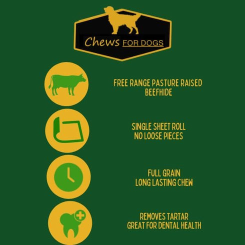 Chews for Dogs Premium Rawhide Chips - Natural Long-Lasting Treats (4 Pounds)